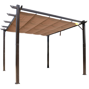 Outsunny 10' X 10' Pergola Gazebo D'exterieur Et Arriere-cour En Aluminium Canopee Cover Pare-soleil Carre Jardin Raisin Treillis Cafe