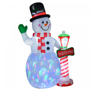 Homcom Bonhomme De Neige Gonflable Blanche