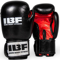 Gants de boxe de style professionnel Iron Body Fitness IBF - 12 oz