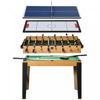 Soozier 43'' Table Multi-jeux 4 En 1 Compacte, Table De Billard, Hockey, Table De Tennis, Jeu De Bab