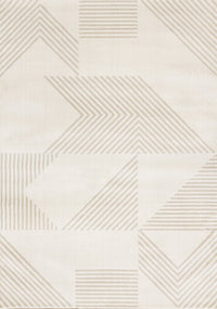 Carpette Hudson crème et beige à motif géométrique moderne - 7 pi 10 po x 10 pi 6 po