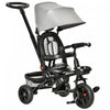 Qaba Tricycle Enfants Evolutif 4 En 1 Canne Telescopique Amovible Et Pare-soleil Pliable Demontable Angle Du Dossier Reglable Siege Pivotant Sac Et Paniers Integres Metal 44