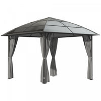 Outsunny Auvent De Tonnelle D'exterieur 10' X 10', Tonnelle A Toit Rigide En Polycarbonate Uv60+, Ca