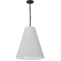 Luminaire suspendu moyen Anaya de Dainolite avec abat-jour blanc, fini noir mat et 1 ampoule