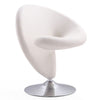 Fauteuil d’appoint pivotant Curl de Manhattan Comfort en chrome poli et en mélange de laine - crème