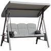 Outsunny Balancelle De Porche 3 Places Avec Auvent Inclinable, Gris Clair
