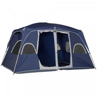 Outsunny Tente De Camping, Tente Familiale 4-8 Personnes, 2 Pieces, Avec De Grandes Fenetres En Mail