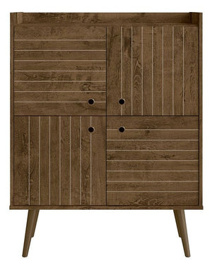 Armoire décorative Bogart de Manhattan Comfort de style moderne du milieu du 20e siècle - brun rustique et naturelle