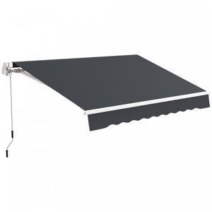 Outsunny Auvent Retractable 10' X 6.5' Avec Lumieres Led, Uv40+, Gris