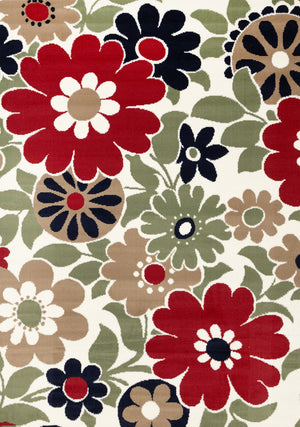 Carpette Florence à motifs botaniques pour l’intérieur - 4 pi 7 po x 6 pi 7 po