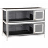 Pawhut Lapin Hutch Lapin Maison Pour Animaux De Compagnie Coop En Bois Run Habitat Volaille 2 Etages Avec Run Gris