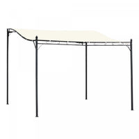 Outsunny 10'x10' Gazebo En Acier Auvent Patio Exterieur Portable Abri Soleil Porte Porche Couverture