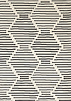 Carpette Forte noire et blanche à motif de rayures - 4 pi 7 po x 6 pi 7 po
