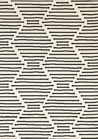 Carpette Forte noire et blanche à motif de rayures - 4 pi 7 po x 6 pi 7 po