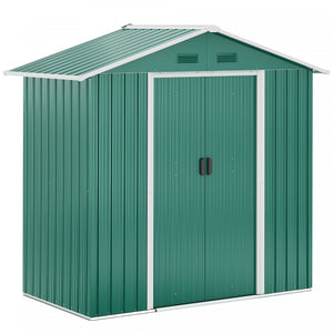 Outsunny Abri De Jardin En Metal Outsunny 6,5x3,5 Pi Pour Rangement Exterieur,vert