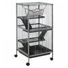 Cage Pour Petits Animaux Portable Avec 2 Portes Hamac Metal Pp 52 X 52 X 113,5 Cm Gris