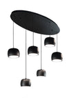 Luminaire suspendu de la collection Onyx à 6 lampes à DEL intégrées - noir