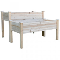 Outsunny 2 Pieces En Bois De Sapin Massif Plante Lit Sureleve Fleur Legume Herbe Boite De Culture Su