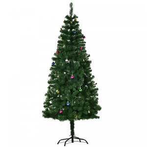 Homcom Sapin De Noel Artificiel De 1.8 M Avec Ornement De Decoration Et 624 Branches