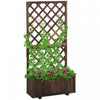 Outsunny 2,4 X 4 X 4,9 Jardiniere En Bois De Pin Avec Treillis