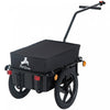 Aosom Multi-functional Bicycle Cargo Trailer Steel Large Bike Luggage Cart Carrier Black (en Anglais)