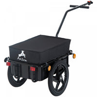 Aosom Multi-functional Bicycle Cargo Trailer Steel Large Bike Luggage Cart Carrier Black (en Anglais