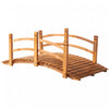 Outsunny Pont De Jardin En Bois De 5 Ft Passerelle En Arc Classique Avec Garde-corps Pour Passerelle De Bassin De Ruisseau Orange