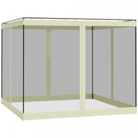 Outsunny Parois Laterales Pour Pavillon De Jardin En Maille Avec 4 Panneaux, Fermetures Eclair, Anne