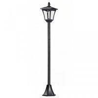 Luminaire Exterieur Solaire Lampadaire Lanterne Classique LED 40 Lm Dim. 18l X 18l X 160h Cm Noir