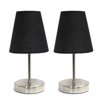 Ensemble de 2 mini lampes de table de base de Simple Designs nickel sable - noir