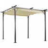 Pergola Retractable 3l X 3l X 2,30h M Structure Metal Epoxy Anticorrosion Noire + Toile Polyester Haute Densite 180 G/mĠ Incluse Beige