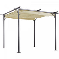 Pergola Retractable 3l X 3l X 2,30h M Structure Metal Epoxy Anticorrosion Noire + Toile Polyester Ha