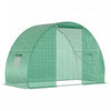 Outsunny 5'x10'x7' Tunnel Greenhouse Outdoor Walk-in Hot House Avec Fenetres A Enroulement Et Porte A Fermeture Eclair Cadre En Acier Couverture En Pe Vert