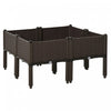 Outsunny Jardiniere Sur Pieds Carre Potager Modulable Inserts D'irrigation Inclus Pp Imitation Rotin Tresse Brun