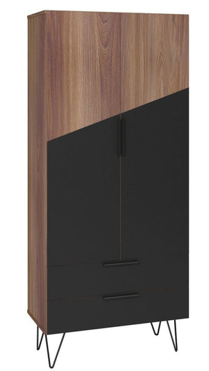 Armoire décorative Beekman de Manhattan Comfort avec 6 tablettes - brune et noire