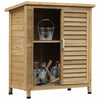 Outsunny Abri De Jardin En Bois 2 Portes Armoire De Rangement Pour Outils De Garage En Bois De Sapin Massif, 34.25