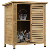 Outsunny Abri De Jardin En Bois 2 Portes Armoire De Rangement Pour Outils De Garage En Bois De Sapin