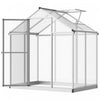 Outsunny 4'x6,2'x6,4' Walk-in Serre De Jardin Panneaux De Polycarbonate Plantes Croissance Des Fleurs Hangar Cadre Froid Exterieur Portable Maison Chaude Aluminium Cadre