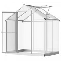 Outsunny 4'x6,2'x6,4' Walk-in Serre De Jardin Panneaux De Polycarbonate Plantes Croissance Des Fleur