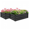 Outsunny Lot De 2 Plates-bandes Surelevees, Jardiniere Galvanisee, Gris