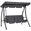 Outsunny Balancelle De Jardin 3 Places Convertible Lit Hamac Exterieur Patio Pare-soleil Inclinaison Reglable Gris Fonce