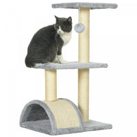 Pawhut Tour D'arbre A Chat Pour Chats D'interieur, Centre D'activites D'escalade De 72 Cm Avec Griff