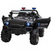 Aosom Voiture A Chevaucher 12v Rc 2 Places Camion De Police Voiture Electrique Pour Enfants Avec Lumieres Led Completes, Mp3, Telecommande Parentale (noir)