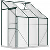 Outsunny Serre De Jardin Aluminium Polycarbonate Serre A Tomates Jardinerie Plantes Avec Fenetre Et Porte Coulissante Dim. 75.5