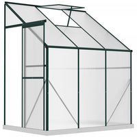 Outsunny Serre De Jardin Aluminium Polycarbonate Serre A Tomates Jardinerie Plantes Avec Fenetre Et