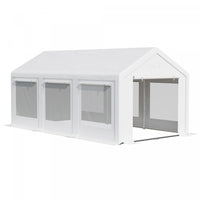 Outsunny 20' X 10' Tente De Fete Pavillon De Jardin Avec 6 Parois Laterales Amovibles Et Fenetres Po