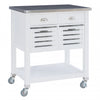 Chariot-bar de rangement Robbin en bois pour la cuisine - blanc