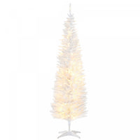 Homcom Arbre De Noel Artificiel Illumine 6 Pi Avec Lumieres Led Blanc Chaud