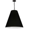 Grand luminaire suspendu Anaya de Dainolite avec abat-jour noir et blanc, fini noir mat et 1 ampoule