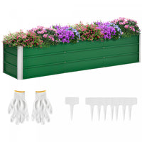 Outsunny Jardiniere En Acier Lit De Culture Lit Sureleve Pot De Fleurs Bac A Plante Pour Patio Terra